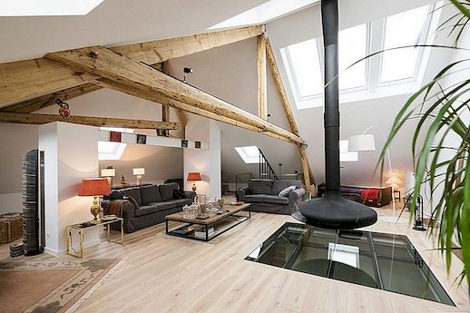 卢森堡阁楼公寓结合了现代和乡村细节