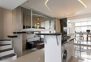Černý a bílý moderní byt elegantně navržen