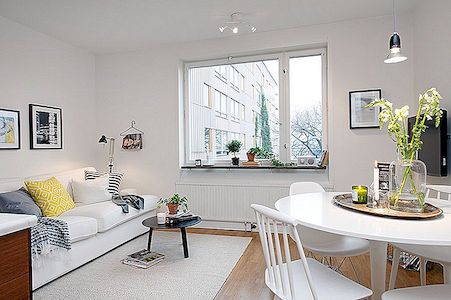 Světlý a útulný byt v Göteborgu s jedinečným postříkáním osobnosti