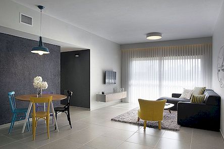 Budget minimalistický apartmán navržený pro mladého páru v Izraeli