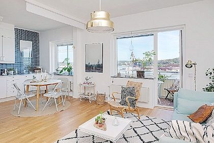 Rust en welzijn geïnspireerd door eenkamer appartement in Göteborg