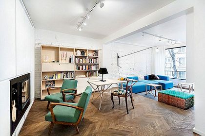 Kleurrijk en uitnodigend 'appartement V01' combineert frisse ontwerpoplossingen