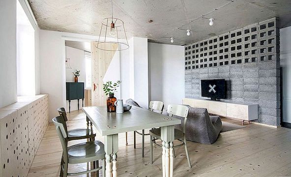 Eklektisk lägenhet ger nya funktioner till enkla designer