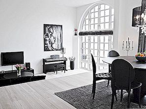 Elegant svartvitt interiör duplex