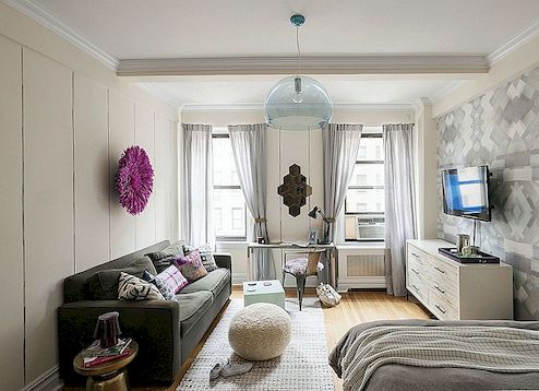 充满活力和女性化：曼哈顿的小型一室公寓