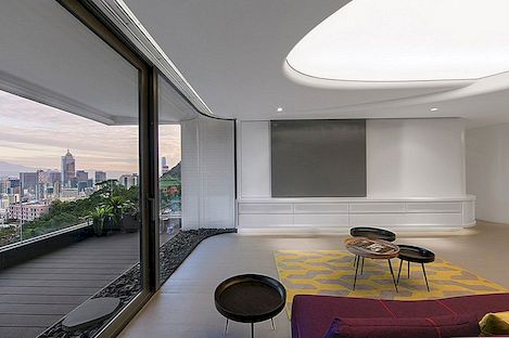 Futuristische gesimuleerde hoogtepunten definiëren appartement op Stubbs Road, Hong Kong