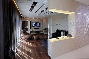 Luxe Russische Penthouse-appartement Balancerende lichte en donkere accenten