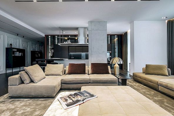 Luksuzni apartman s sofisticiranim i dramatičnim dizajnom interijera