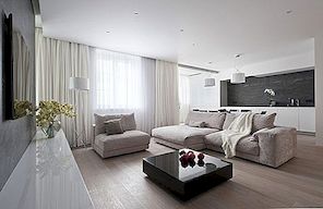 Moderní elegance zobrazené velkolepým moskevským apartmánem