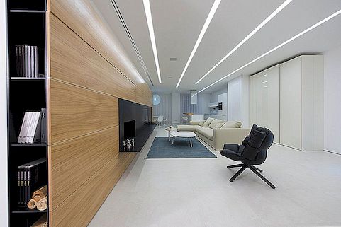 Modern Kiev Apartment ökar en uppsättning av unika ljusdesigner