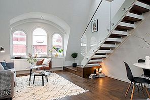 Moderna svenska Maisonette med ett charmigt sovrum på övervåningen