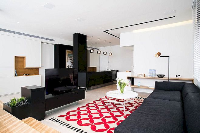 Το γλυπτό διαμέρισμα του Tel-Aviv έχει σχεδιαστεί με έπιπλα κατά παραγγελία