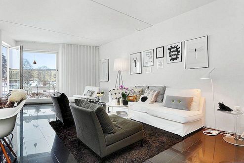 时尚而实用的两卧室公寓展示家庭斯堪的纳维亚设计