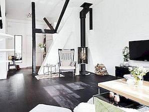 Skandinaviško buto siaubingas šiltas baltas ir paprastas stilius
