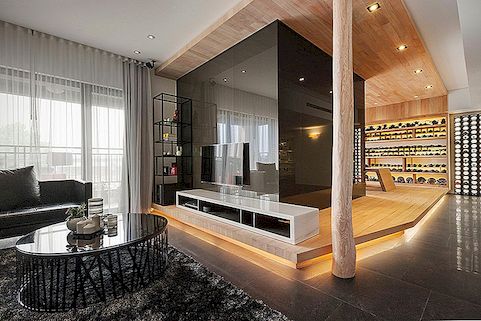 Κομψό διαμέρισμα με ανοιχτό σχέδιο στην Ταϊπέι, παρουσιάζοντας ιδέες φουτουριστικής σχεδίασης
