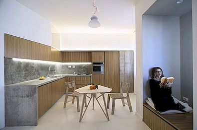 Divas dzīvokļi kļūst par dzīvokli ar levee iedvesmu dizainu