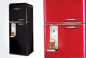 Yerleşik bir fıçı bira sistemine sahip bir buzdolabı