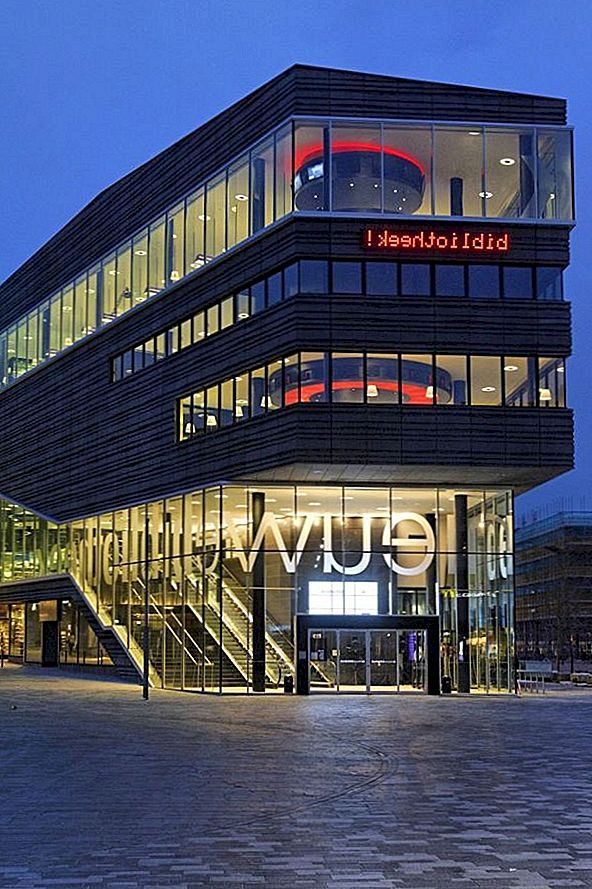Concrete architecturale medewerkers en de nieuwe bibliotheek in Almere, Nederland