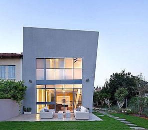 Eigentijds Eco-vriendelijk huis met asymmetrische vorm