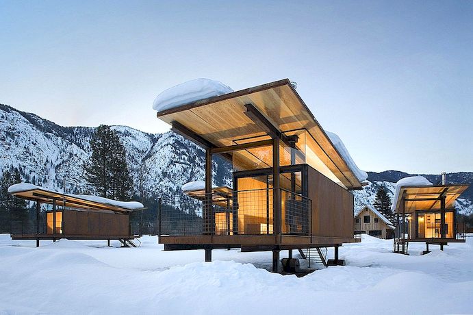 Útulné alpské kabiny obklopené mimořádnou krásou