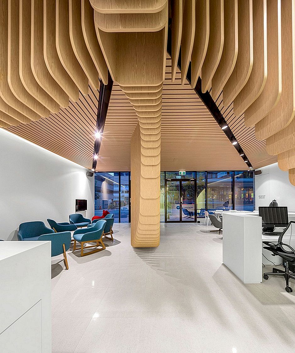 Tandklinik i Sydney byggd runt en skulpturell träinstallation