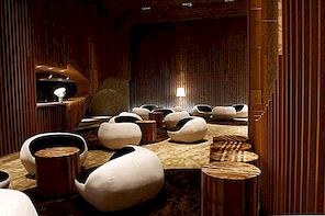 Eleganta Tianxi Oriental Club i Kina som är värd för träinteriörer