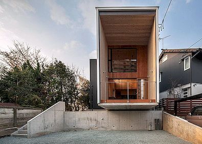Family Living Inside Suspended Cantilevered Volume: Fly Out House in Japan