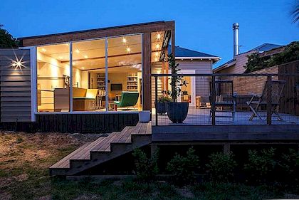 Rozšíření skleněné krabice Aktualizuje dům na bungalov stylu na Novém Zélandu