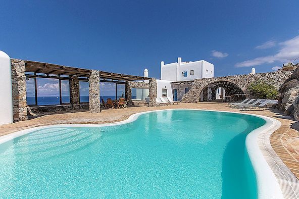 Grekisk Charm Infusing Villa Gracias a la Vida Med utsikt över Delos Island