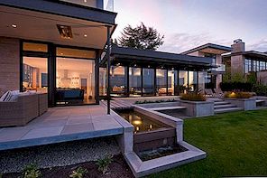 H-oblikovana moderna kućna kućica na Bluffu s pogledom na jezero Washington