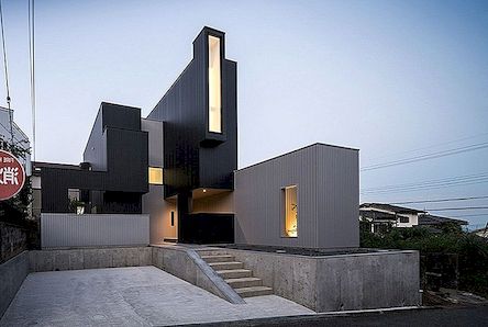 Hillside“Scape House”在日本滋贺县披露令人惊讶的几何形象
