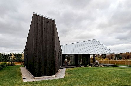 Hypnotizující geometrie zobrazená dřevěnou rezidenci v Estonsku