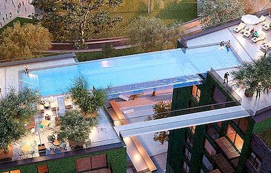 伦敦大规模的“天空游泳池”似乎漂浮在地面上的10个故事