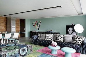 Minty en Blue gebruikt om een ​​kleurrijk appartement in Brazilië te definiëren