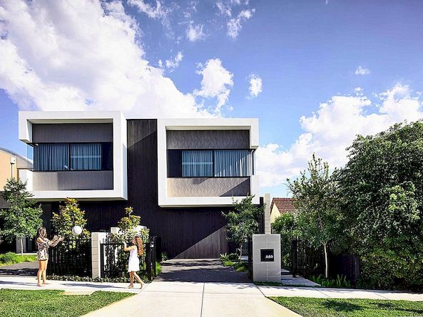 Modern Curb Appeal en een Open Plan maken Melbourne Duplex onderscheidend