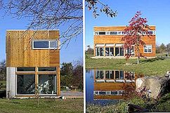 Moderna kuća s betonskim i drvenim fasadom
