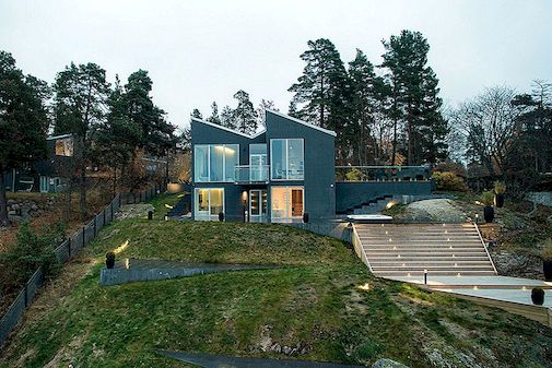 瑞典现代别墅享有全景海景