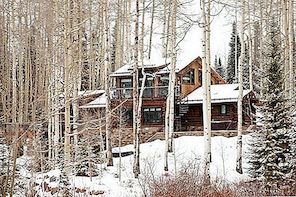 Mountain Lodge Blending rustikální a moderní Podrobnosti v Coloradu: Moody kabině