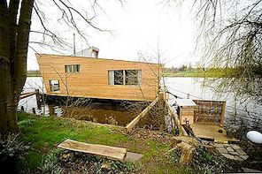 Origineel houten botenhuis op de Hunte-rivier