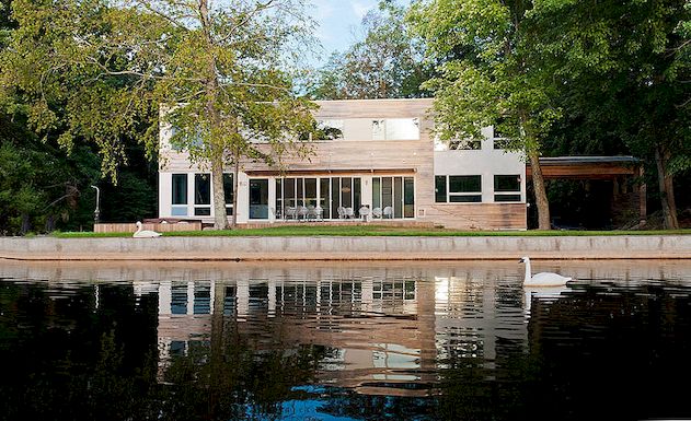 Pavilion-jako dům navržený jako Lake Retreat RES4