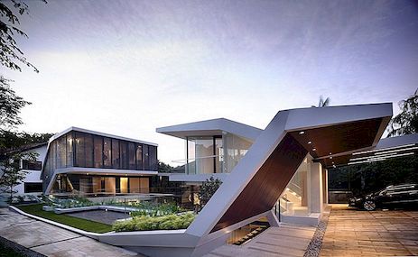 Spektakulär geometri Visad av Andrew Road House i Singapore