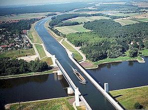 Het langste navigeerbare aquaduct ter wereld
