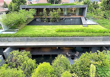 Dvě domy se sklouznou do zeleného designu
