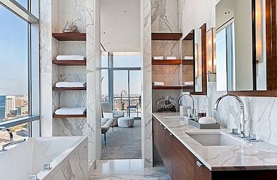 25 moderne badkamerideeën om een ​​schone uitstraling te creëren