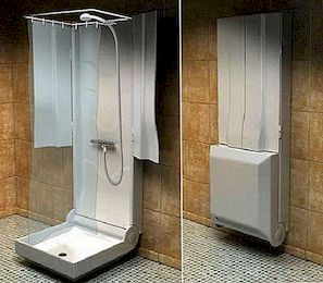 Geweldige opvouwbare douche voor kleine badkamers