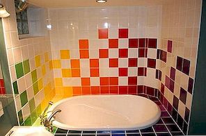 生动和非常规浴室的彩虹瓷砖