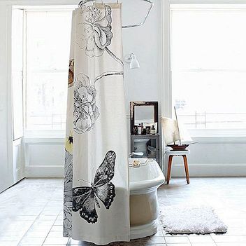 Sprchové záclony s motýlovým vzorem