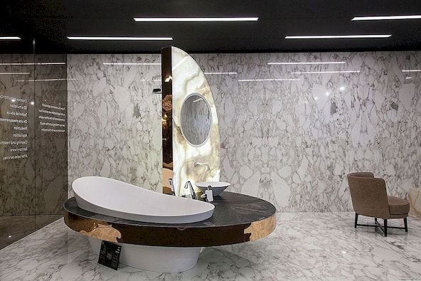 Thiết kế phòng tắm bằng đá cẩm thạch tinh xảo của Antolini