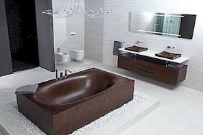 Bồn tắm bằng gỗ trang nhã, sang trọng, độc đáo