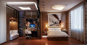 Ugodna, moderna i praktična spavaća soba s motivom putovanja-inspiriranom